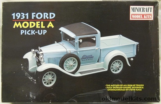 Minicraft 1/16 1931 Ford Model A Closed Cab Pickup, 11204 plastic model kit